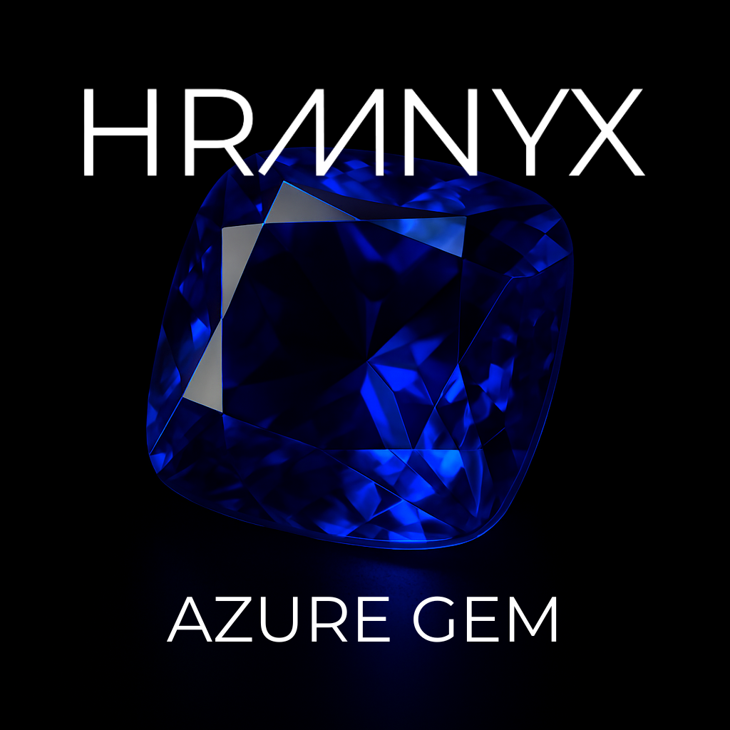 A vibrant, glowing azure gem