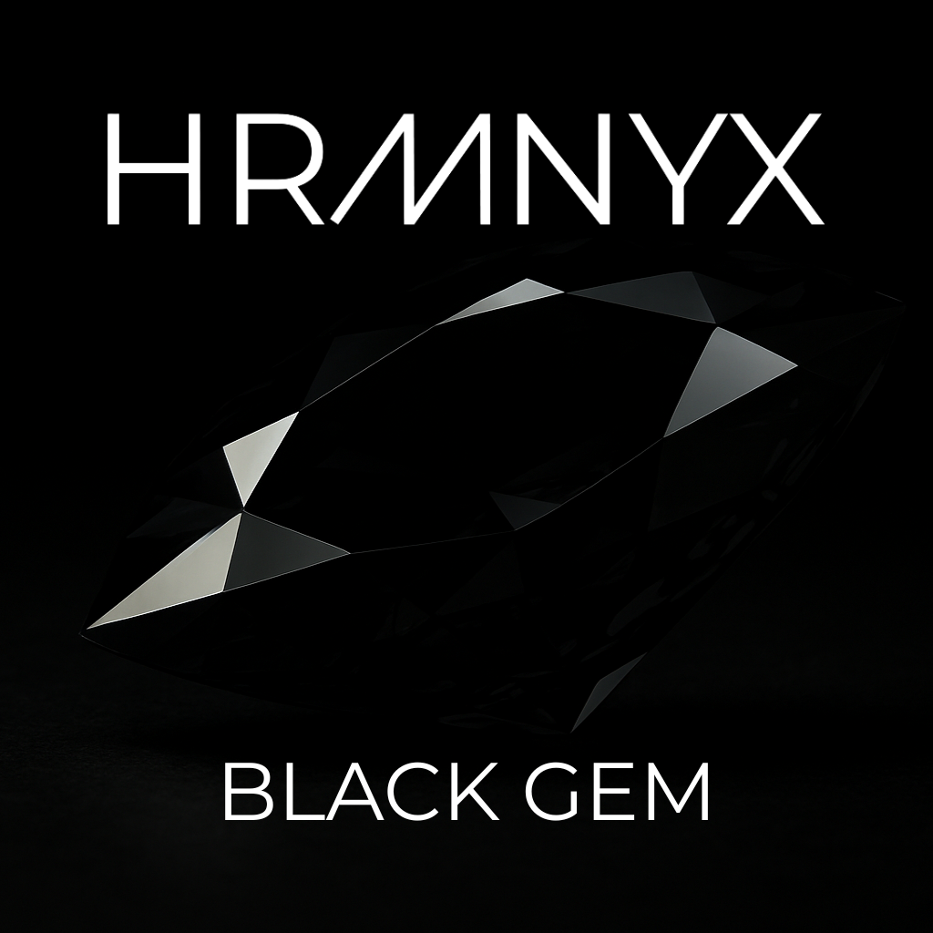 A vibrant, glowing black gem