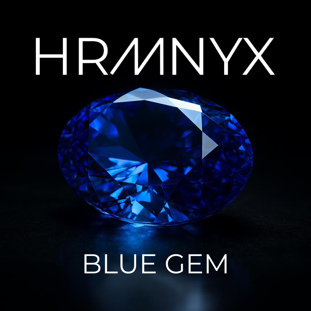 A vibrant, glowing blue gem
