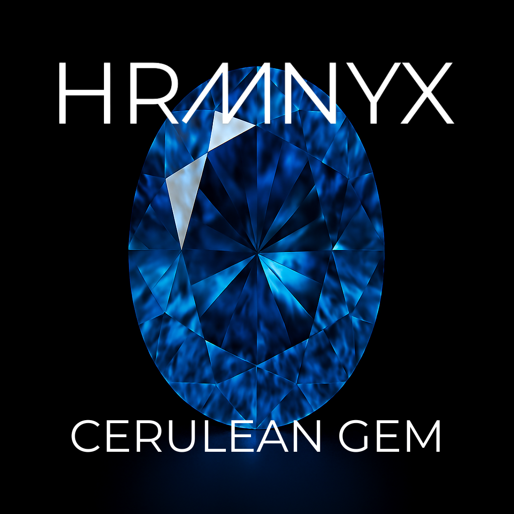 A vibrant, glowing cerulean gem